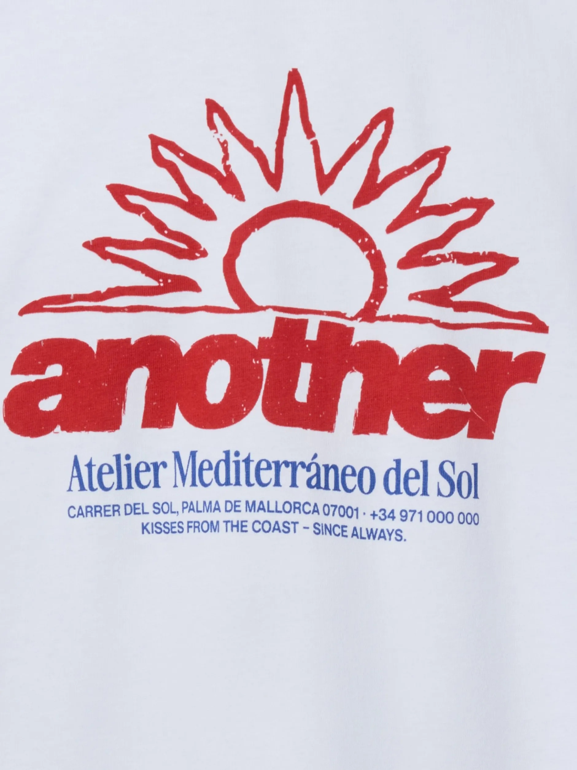 Another Cotton Lab Herren T-Shirt - Atelier Mediterraneao in weiß mehrfarbig