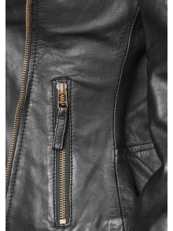 Apple of Eden Damen Lederjacke AOE-114 in schwarz