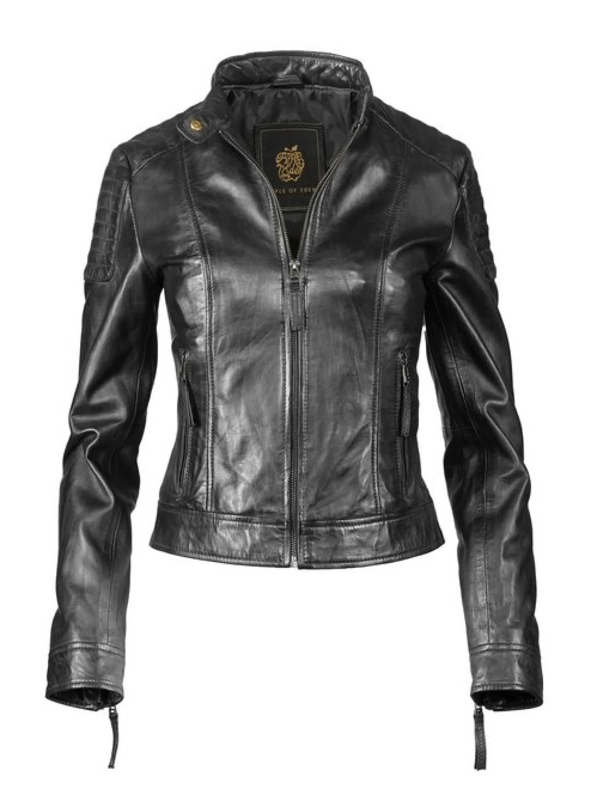 Apple of Eden Damen Lederjacke - AOE-101 in schwarz