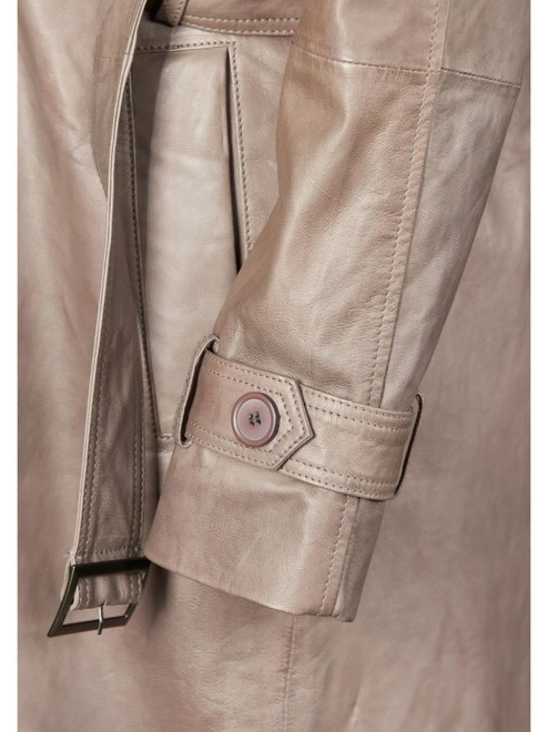 Apple of Eden Damen Ledermantel AOE-145 in taupe