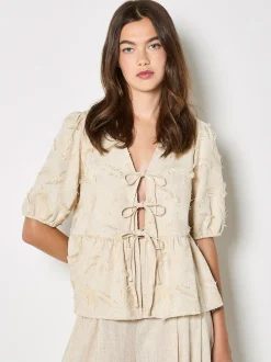 Apricot Damen Bluse in beige - Ausschnitt: ohne Kragen