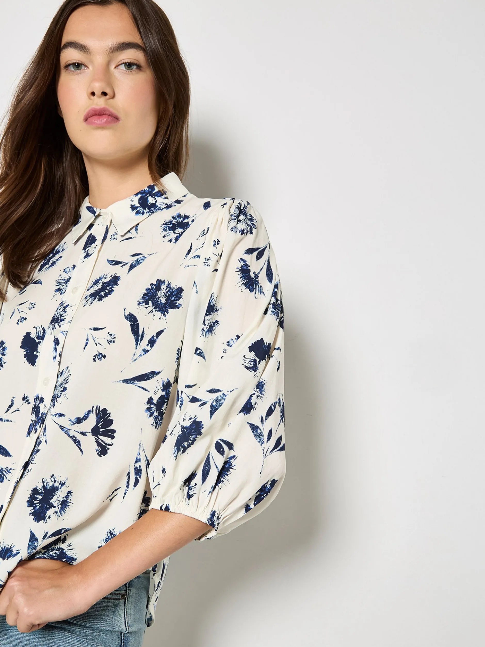 Apricot Damen Bluse in beige ecru - Ärmel: 3/4 Arm