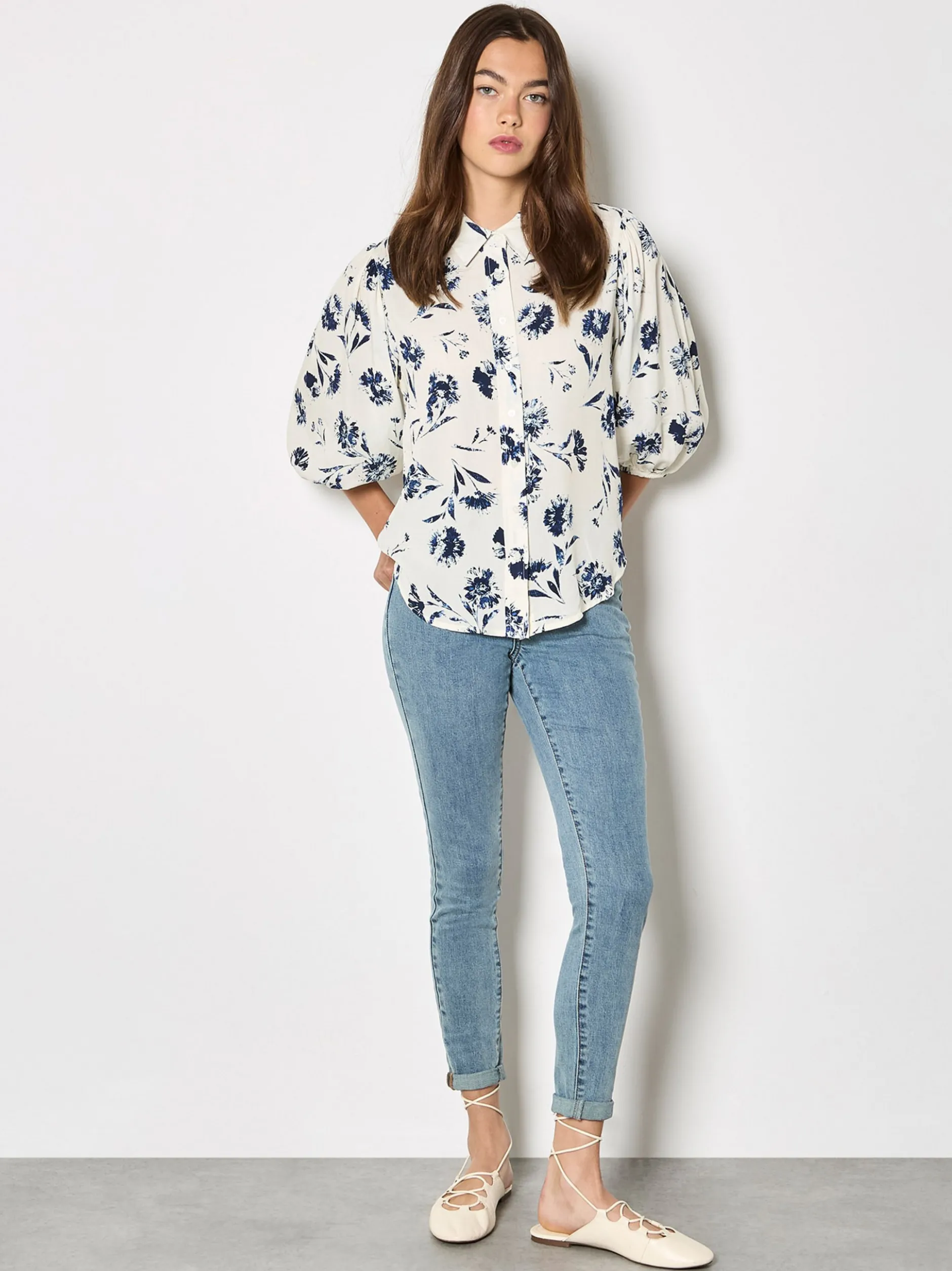 Apricot Damen Bluse in beige ecru - Ärmel: 3/4 Arm