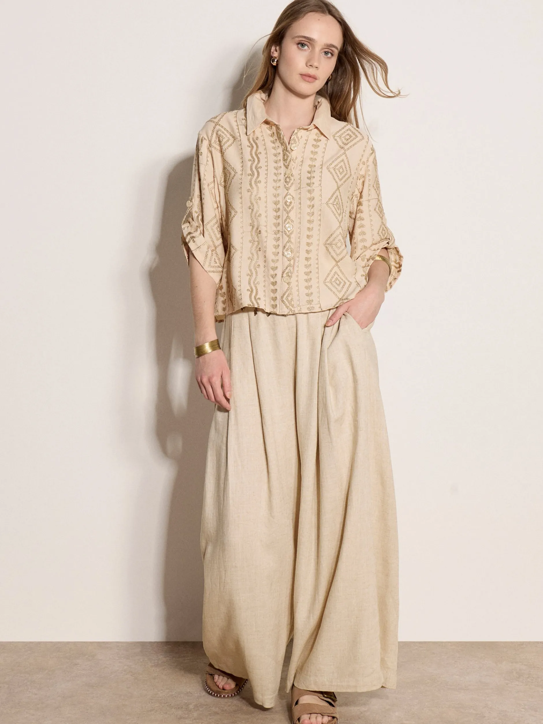 Apricot Damen Bluse in beige - Ärmel: 3/4 Arm