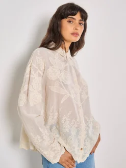 Apricot Damen Bluse in beige - Ärmel: langarm