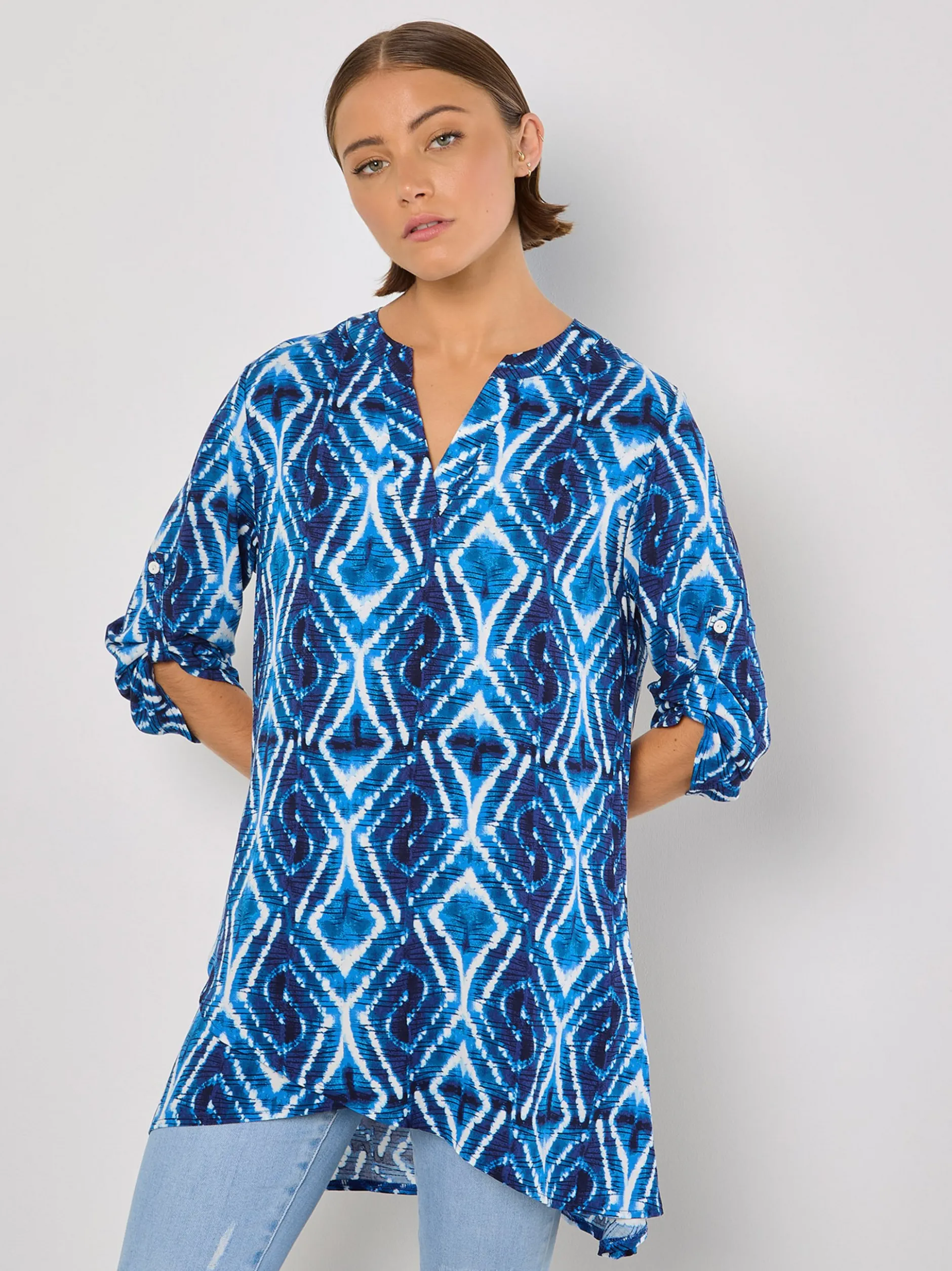 Apricot Damen Bluse in blau - Ärmel: 3/4 Arm