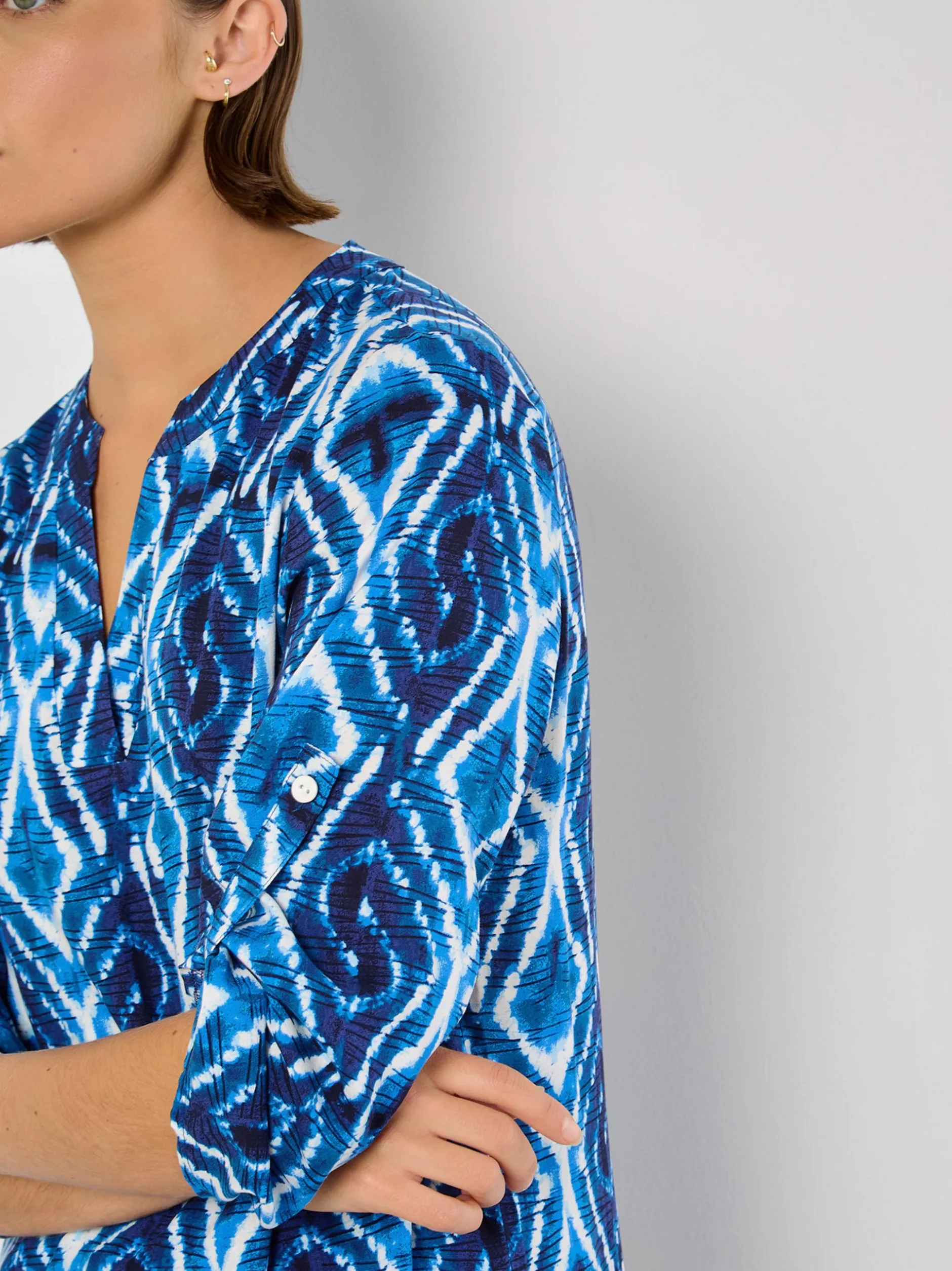 Apricot Damen Bluse in blau - Ärmel: 3/4 Arm