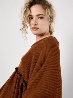 Apricot Damen Bluse in braun rot - Ausschnitt: Rundhals