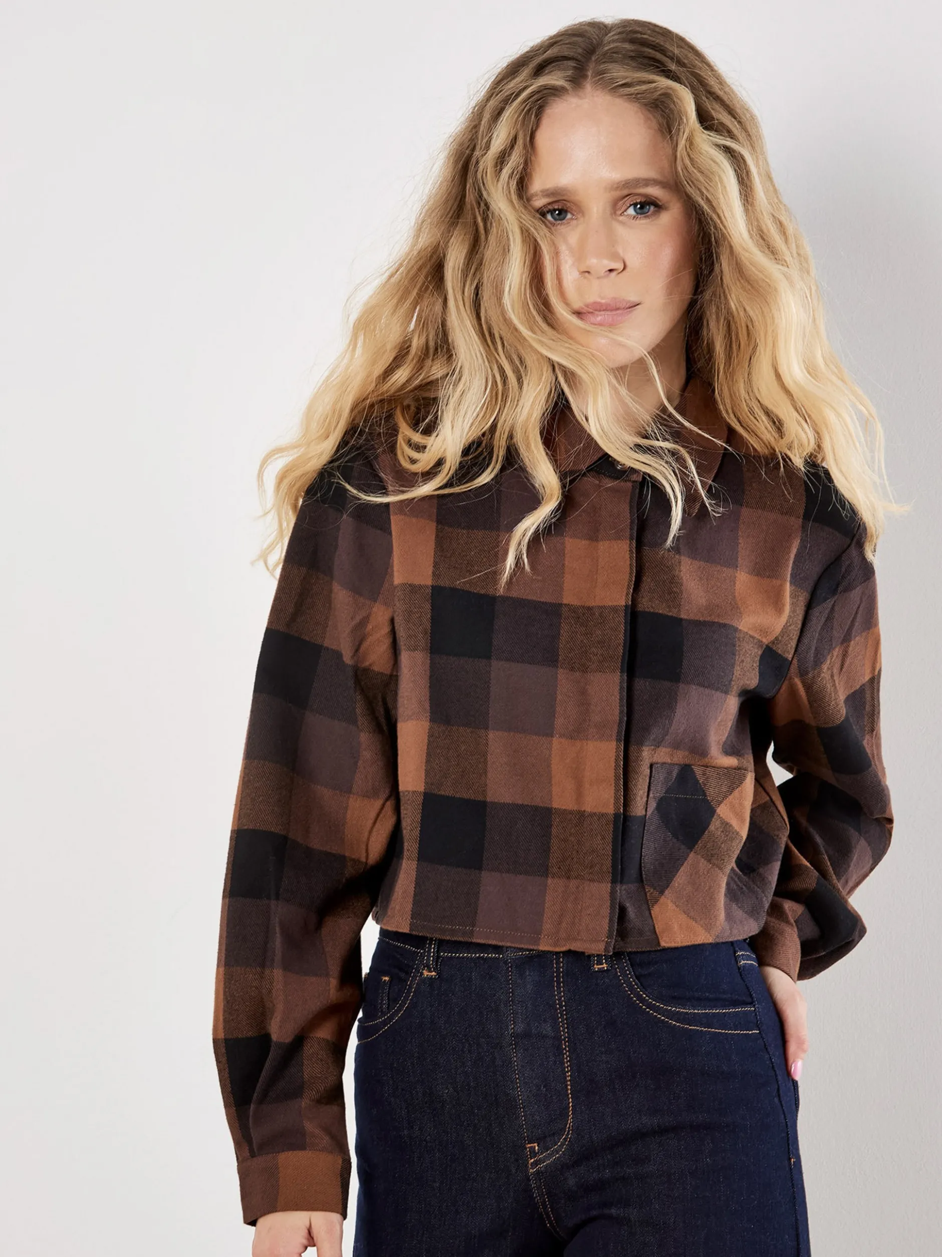 Apricot Damen Bluse in braun - Ärmel: langarm