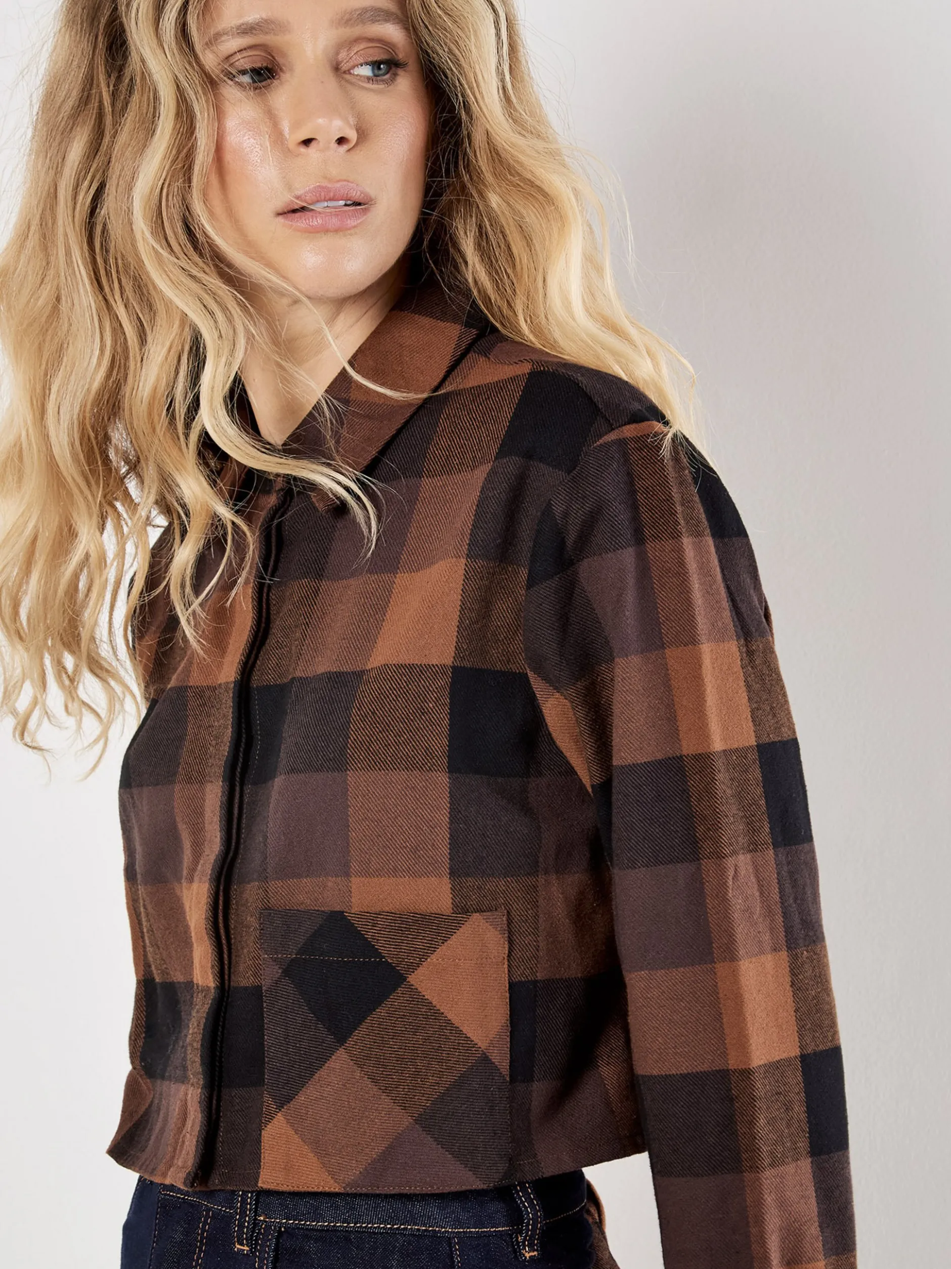Apricot Damen Bluse in braun - Ärmel: langarm
