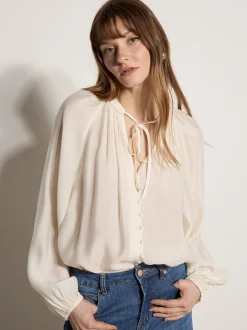 Apricot Damen Bluse in ecru - Ausschnitt: ohne Kragen