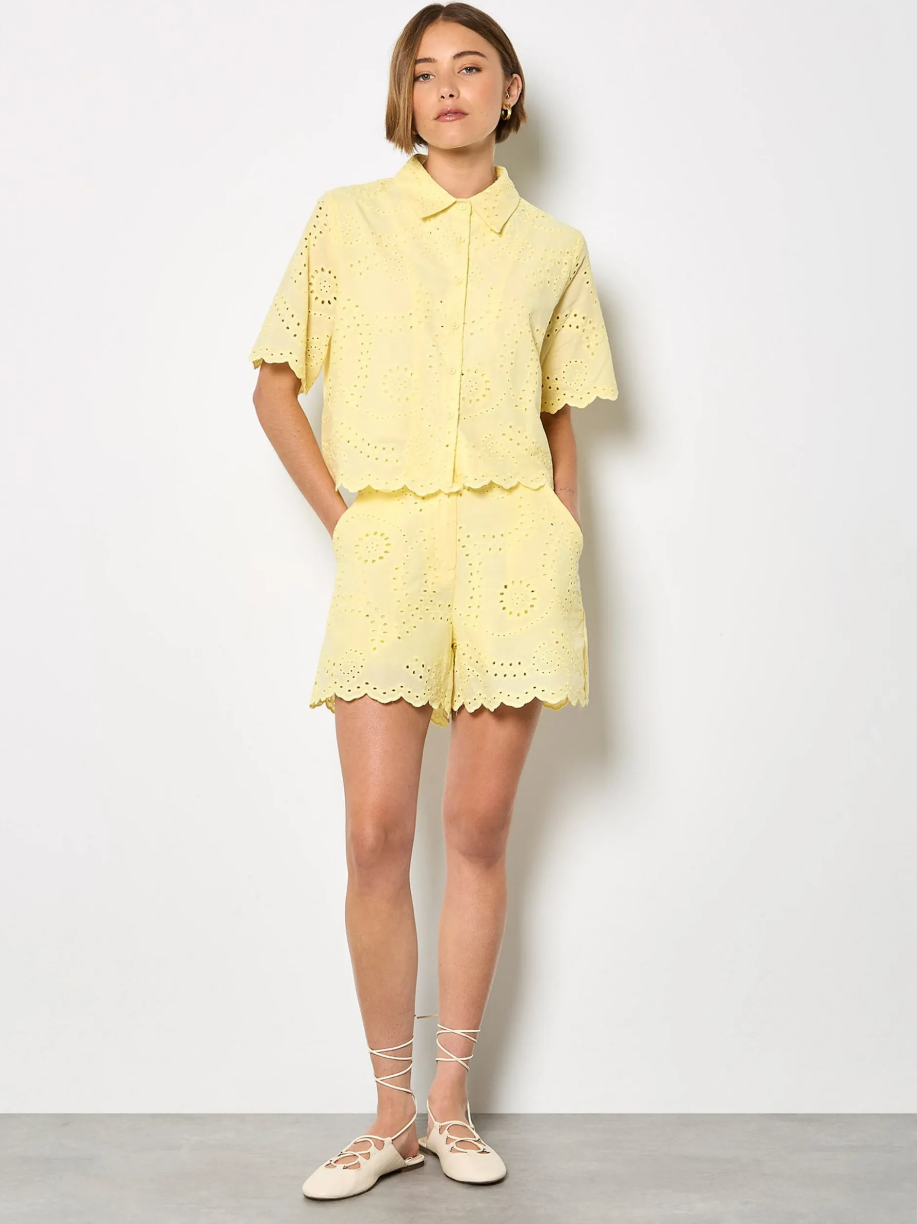 Apricot Damen Bluse in gelb - Ärmel: kurzarm