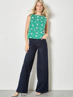 Apricot Damen Bluse in grün - Ausschnitt: Rundhals