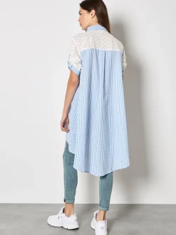 Apricot Damen Bluse in hellblau weiß - Ärmel: 3/4 Arm