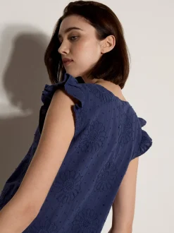 Apricot Damen Bluse in lila - Ausschnitt: V-Ausschnitt