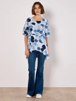 Apricot Damen Bluse in marine blau - Ärmel: kurzarm