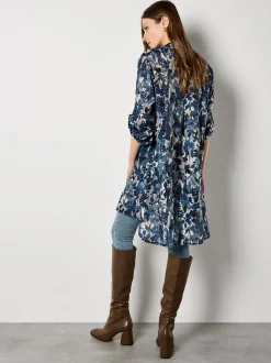 Apricot Damen Bluse in marine blau - Ärmel: langarm