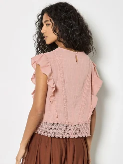 Apricot Damen Bluse in rosa pink - Ausschnitt: Rundhals