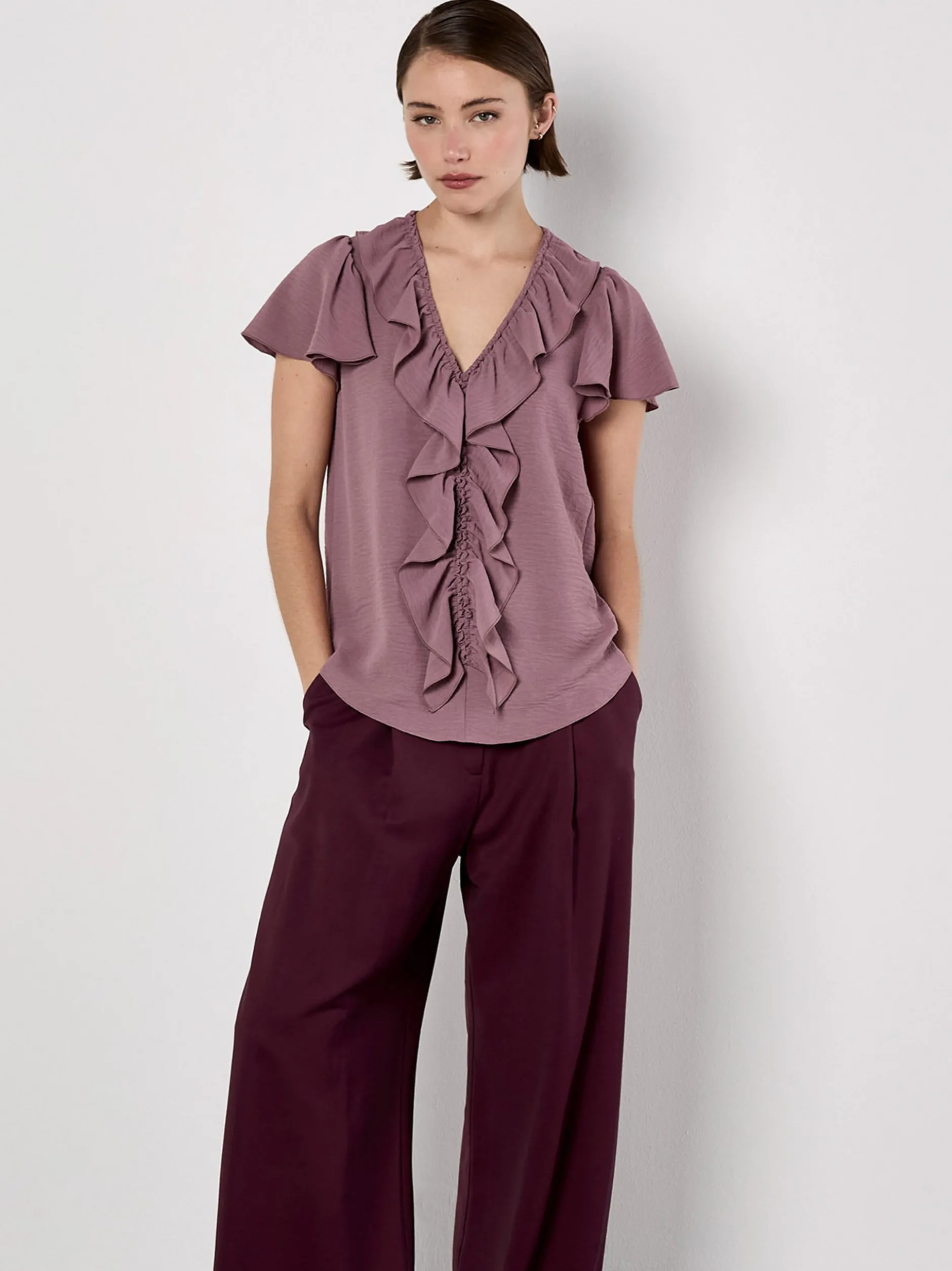 Apricot Damen Bluse in rosa pink - Ärmel: kurzarm