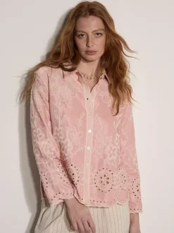 Apricot Damen Bluse in rosa - Ärmel: langarm
