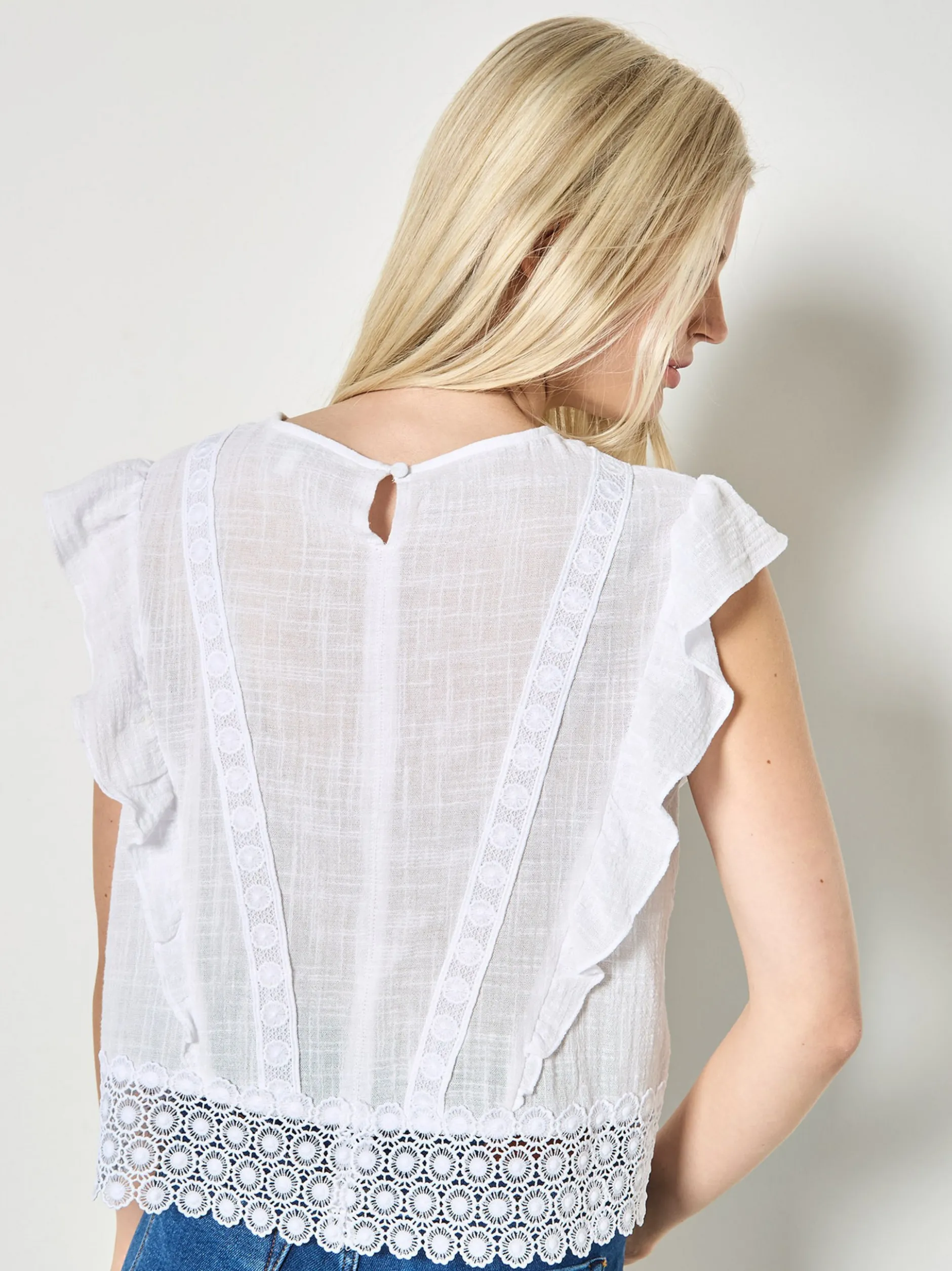 Apricot Damen Bluse in weiß - Ausschnitt: Rundhals