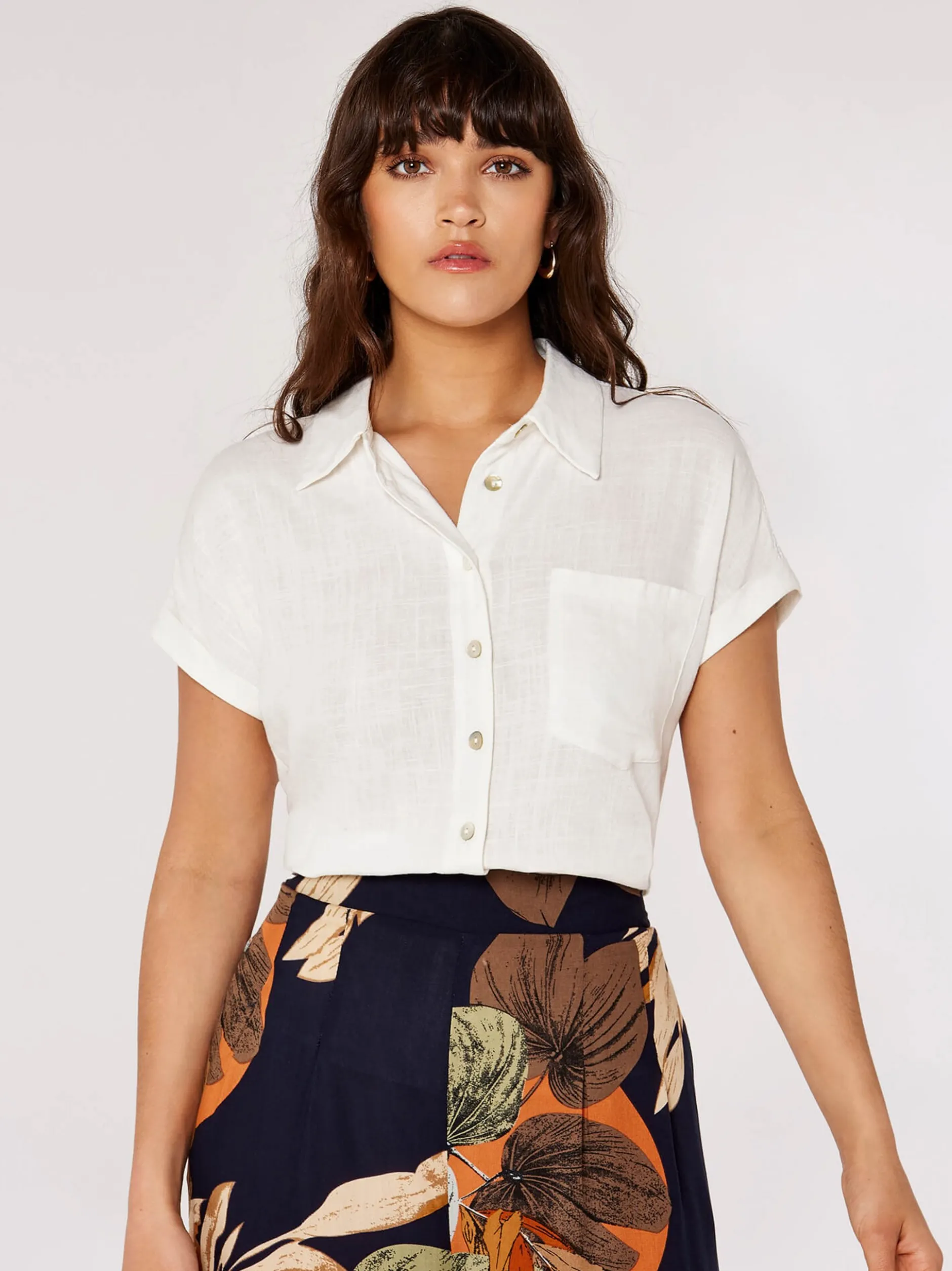 Apricot Damen Bluse in weiß - Ärmel: kurzarm