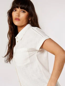 Apricot Damen Bluse in weiß - Ärmel: kurzarm