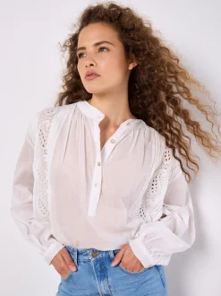 Apricot Damen Bluse in weiß - Ärmel: langarm