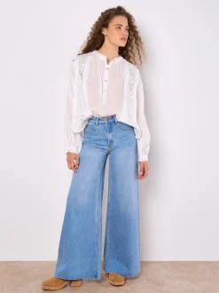 Apricot Damen Bluse in weiß - Ärmel: langarm
