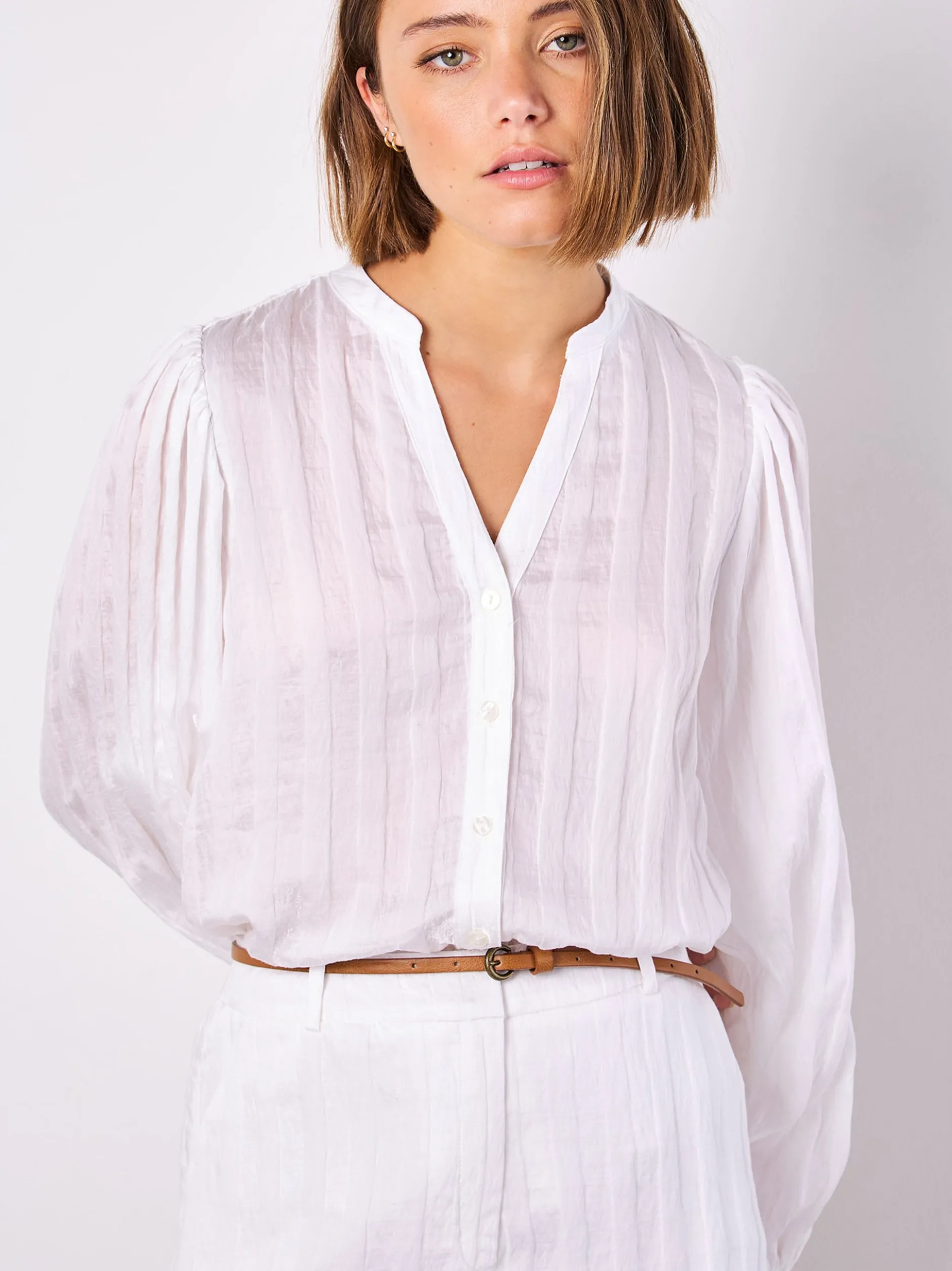 Apricot Damen Bluse in weiß - Ärmel: langarm