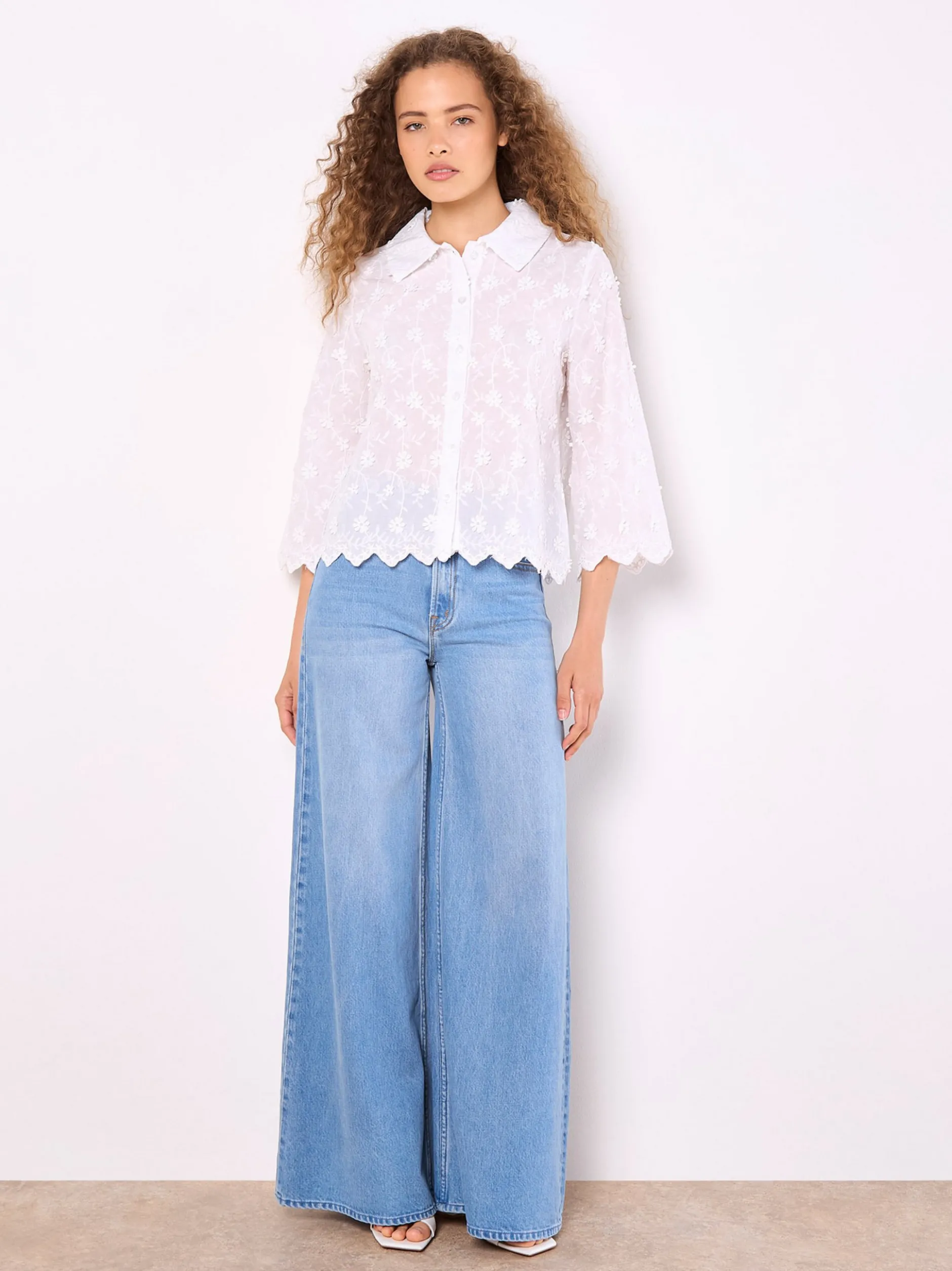 Apricot Damen Bluse in weiß - Ärmel: langarm