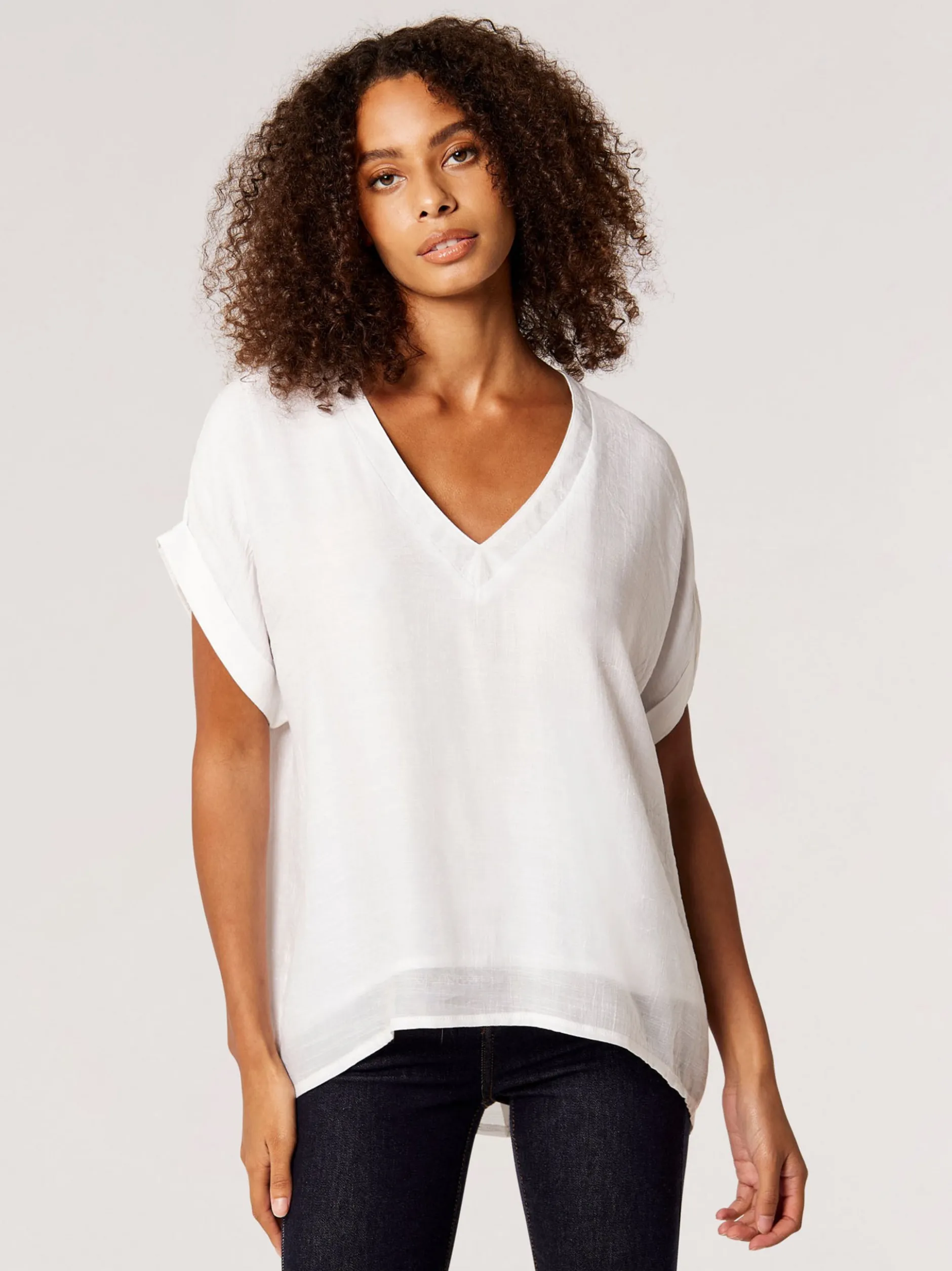 Apricot Damen Bluse in weiß - Ärmel: Halbarm