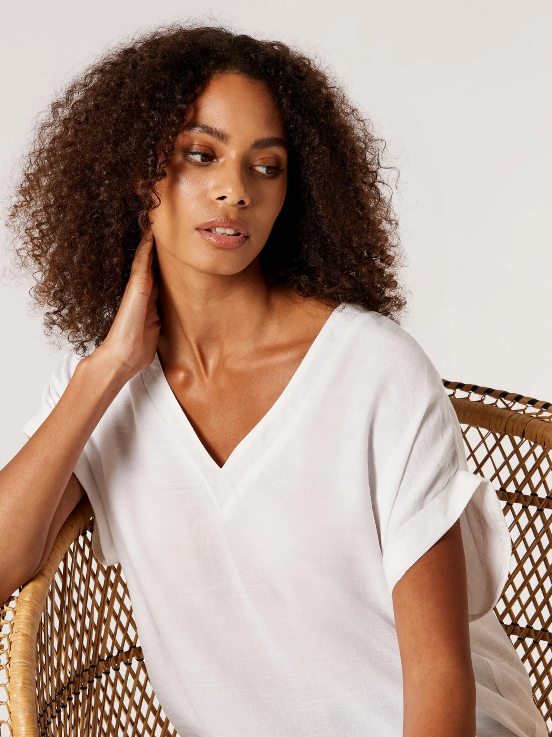 Apricot Damen Bluse in weiß - Ärmel: Halbarm