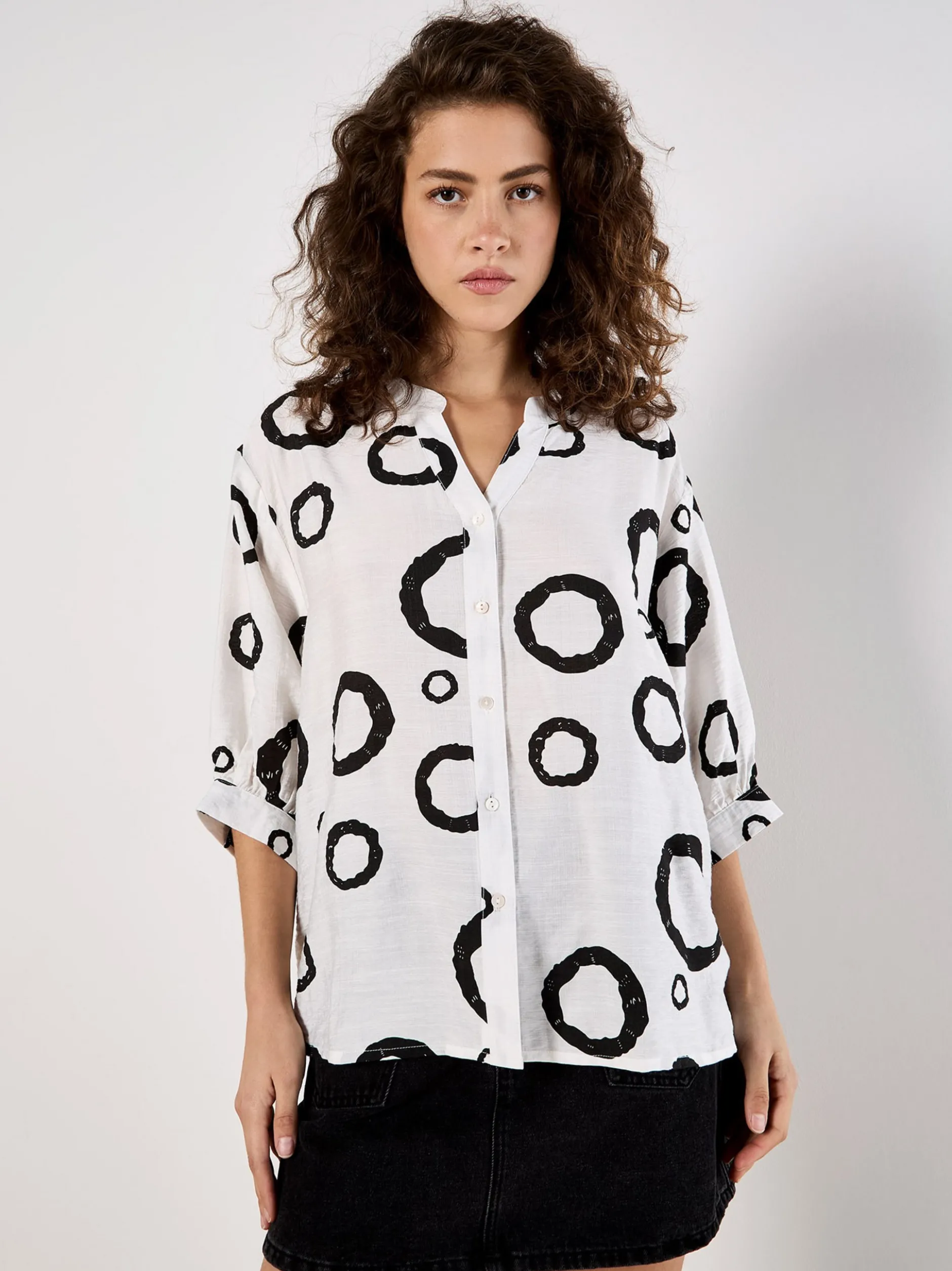 Apricot Damen Bluse in weiß - Ärmel: Halbarm