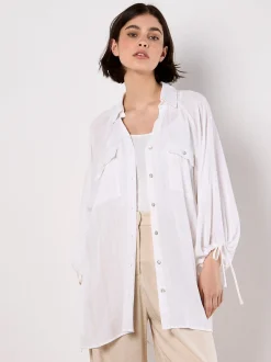 Apricot Damen Bluse in weiß - Ärmel: langarm