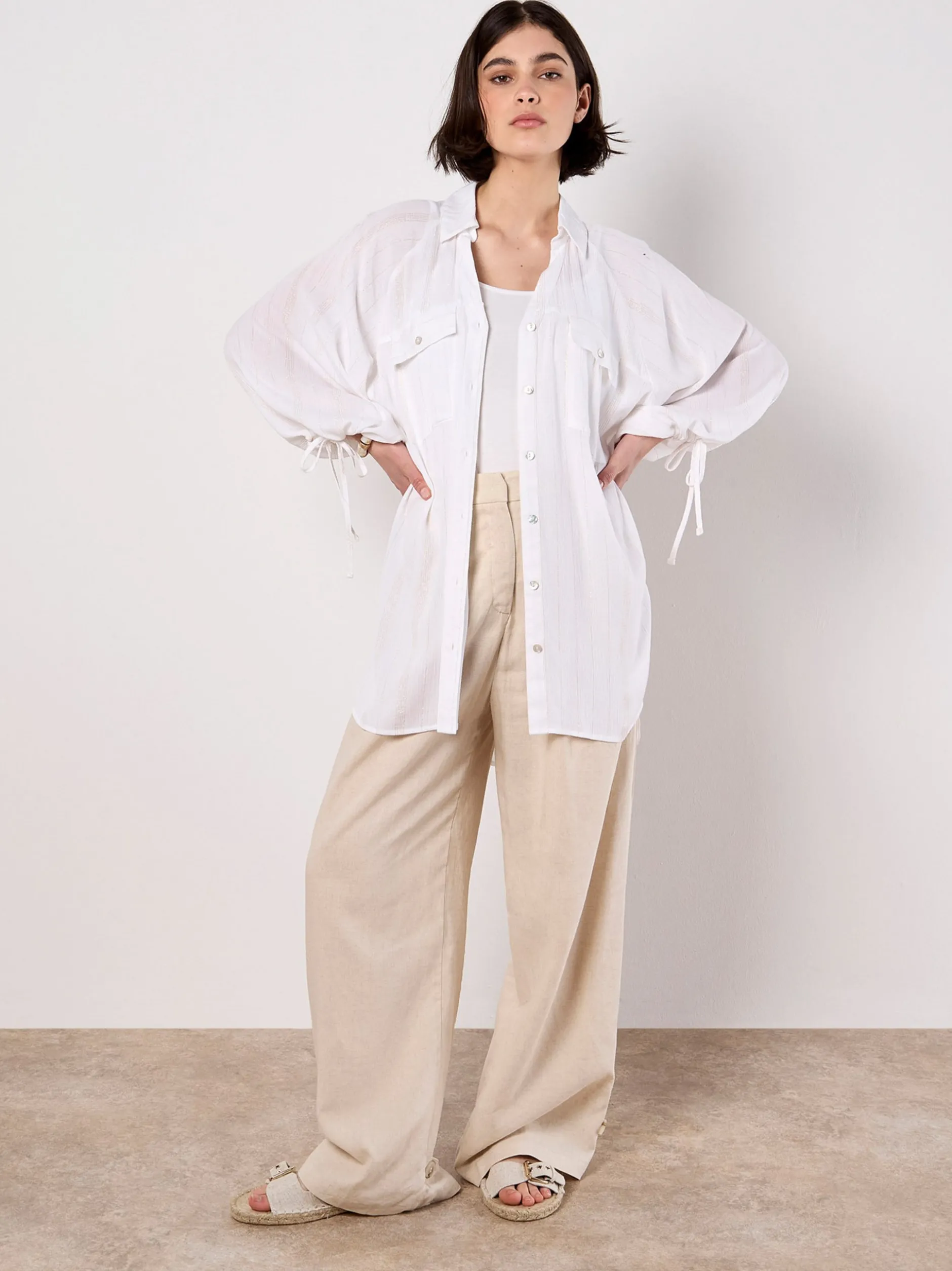 Apricot Damen Bluse in weiß - Ärmel: langarm