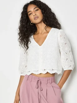 Apricot Damen Blusenshirt in weiß - Ärmel: Halbarm