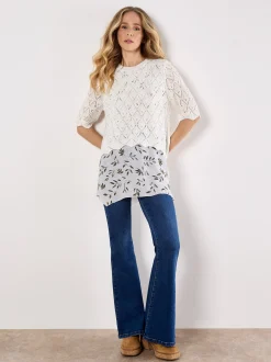Apricot Damen Blusenshirt in weiß - Ärmel: Halbarm
