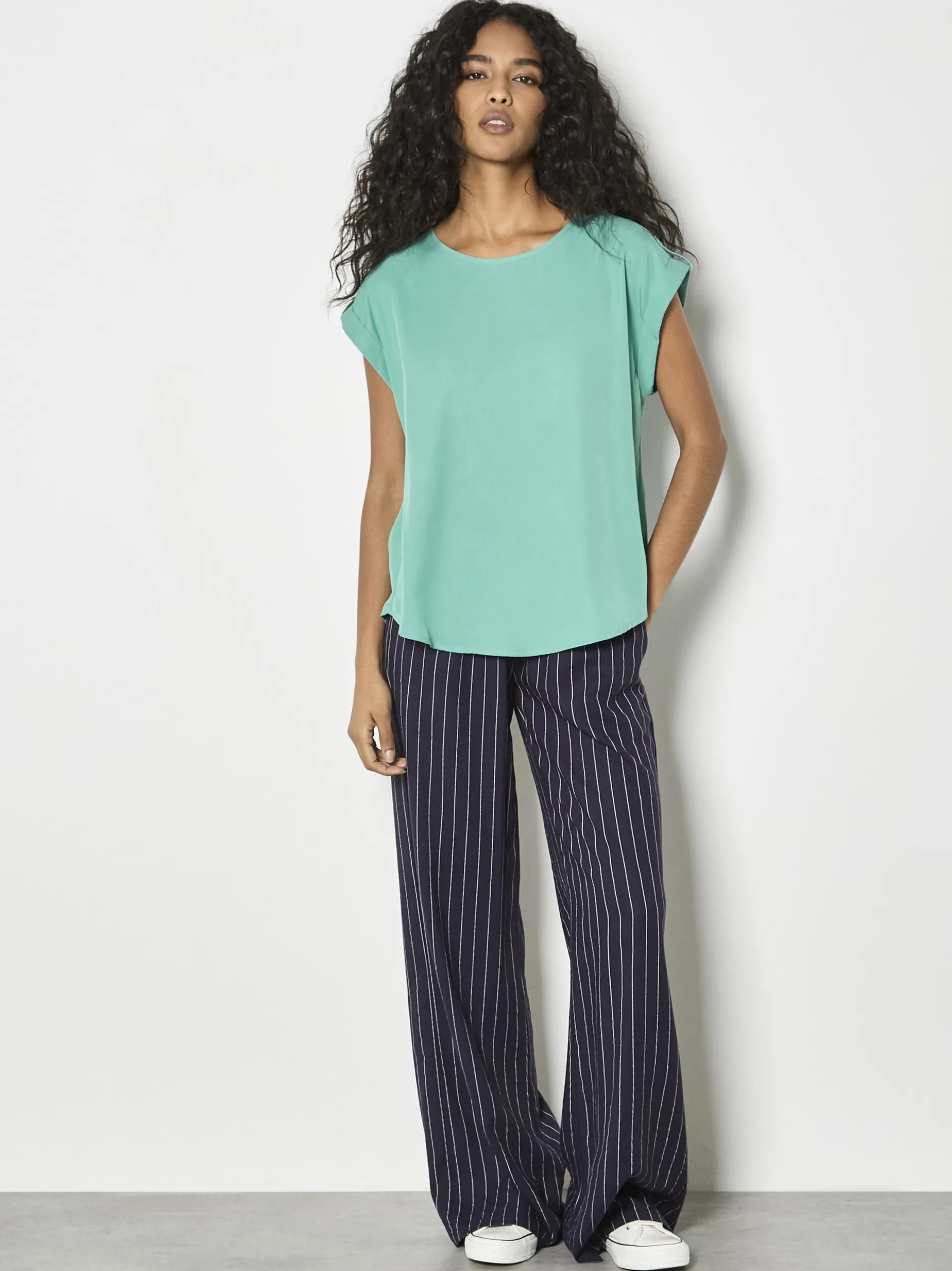 Apricot Damen Blusenshirt in türkis - Ärmel: kurzarm