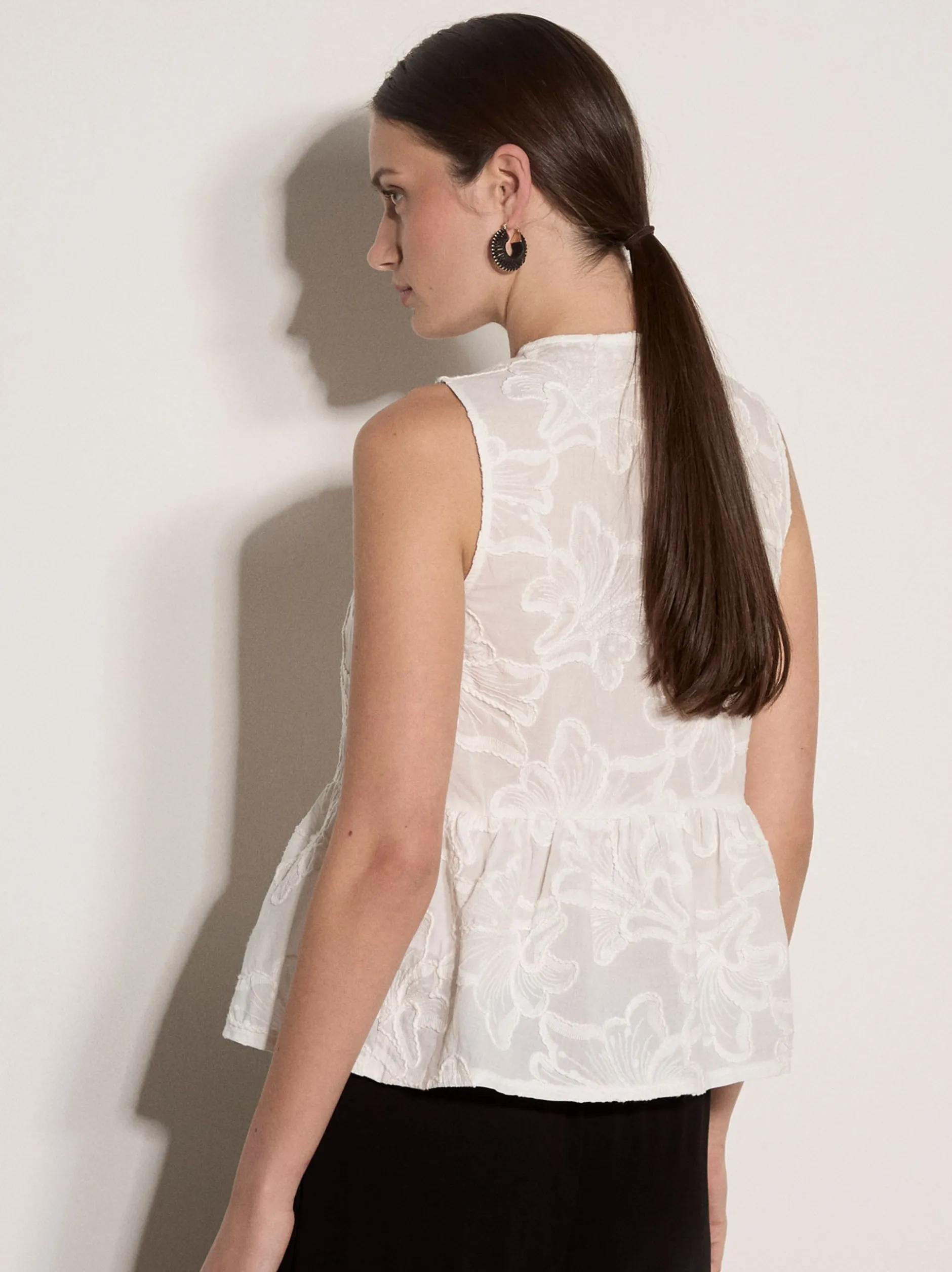 Apricot Damen Blusentop in weiß - Ärmel: ohne Arm