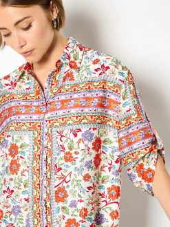 Apricot Damen Hemdbluse in mehrfarbig - Ärmel: Halbarm