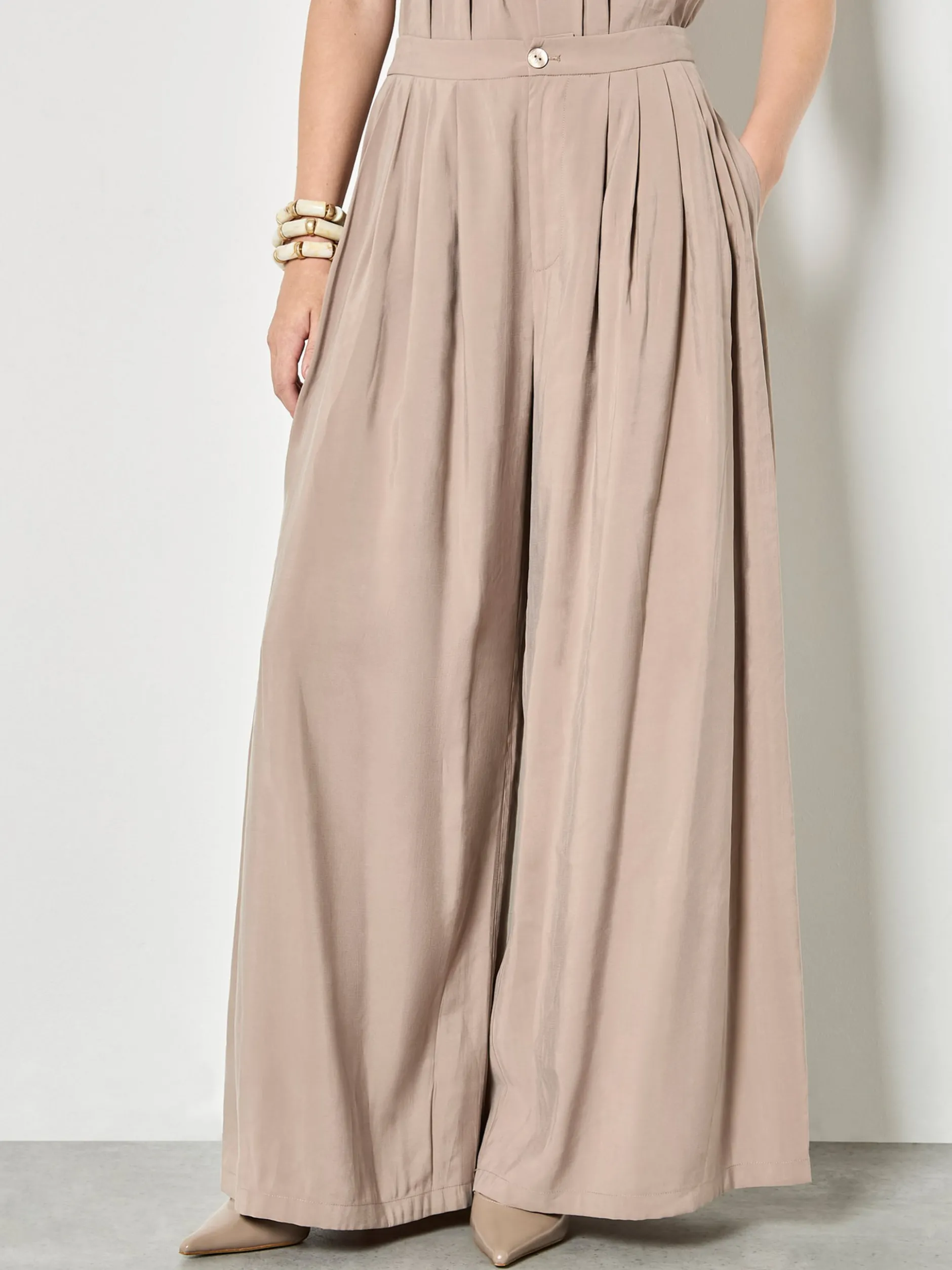 Apricot Damen Hose in beige - Länge: lang