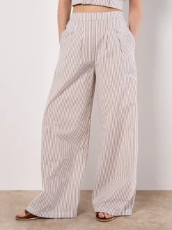 Apricot Damen Hose in beige weiß - Länge: lang