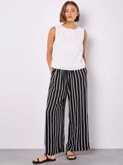 Apricot Damen Hose in schwarz weiß - Länge: lang