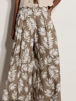 Apricot Damen Hose in taupe weiß - Länge: midi