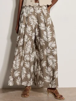 Apricot Damen Hose in taupe weiß - Länge: midi