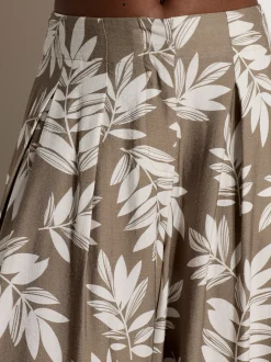 Apricot Damen Hose in taupe weiß - Länge: midi