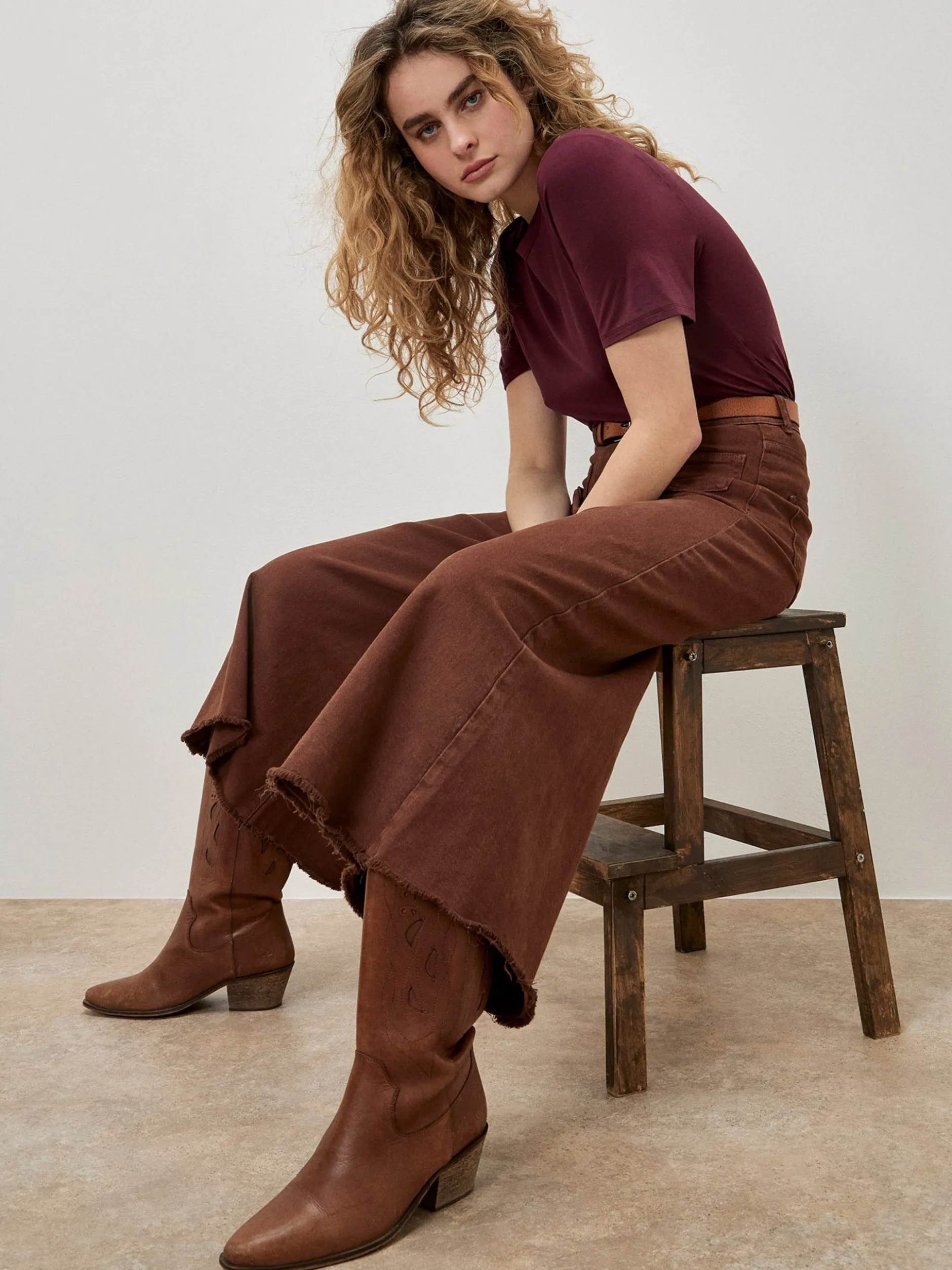 Apricot Damen Jeans in terra - Länge: lang