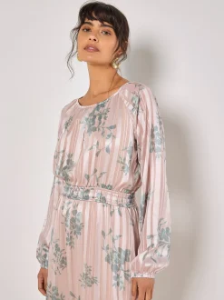 Apricot Damen Maxikleid in beige - Länge: lang