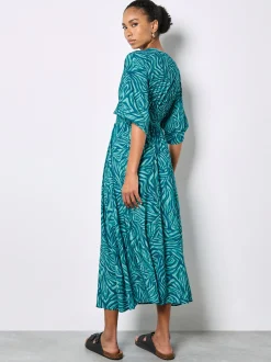 Apricot Damen Maxikleid in blau türkis - Länge: lang
